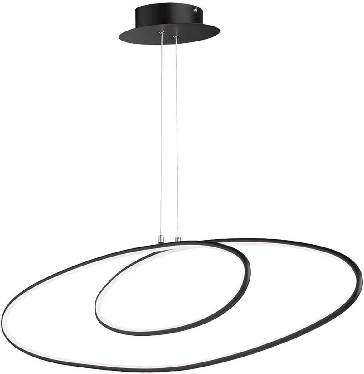 LED hanglamp dimbaar 3-traps dimmer via wandschakelaar, 37W 2700lm warm wit, DxH 113,5 x 150 cm, Wofi 6617.01.10.9000 fra Wofi i Sort – produktbillede