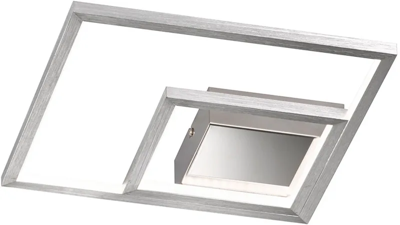 LED plafondlamp Plafondlamp 3 vlammen Woonkamerlamp modern, Modern 1x LED 12W 1100Lm 3000K, LxBxH 30x30x5,5 cm, WOFI 9487.02.63.9300 von Wofi in Silber – Produktfoto