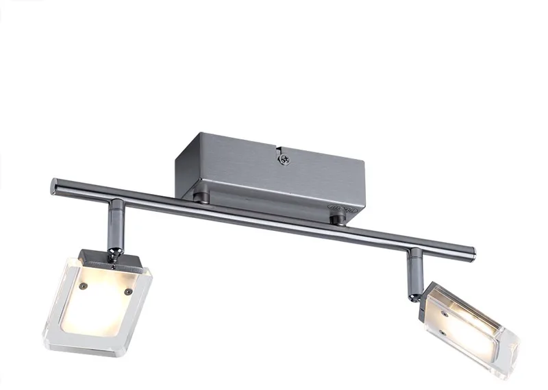 LED-plafondlamp, plafondverlichting, woonkamerlamp, draaibaar, zilverkleurig metaal, L 35 cm de Wofi en Argent – photo produit