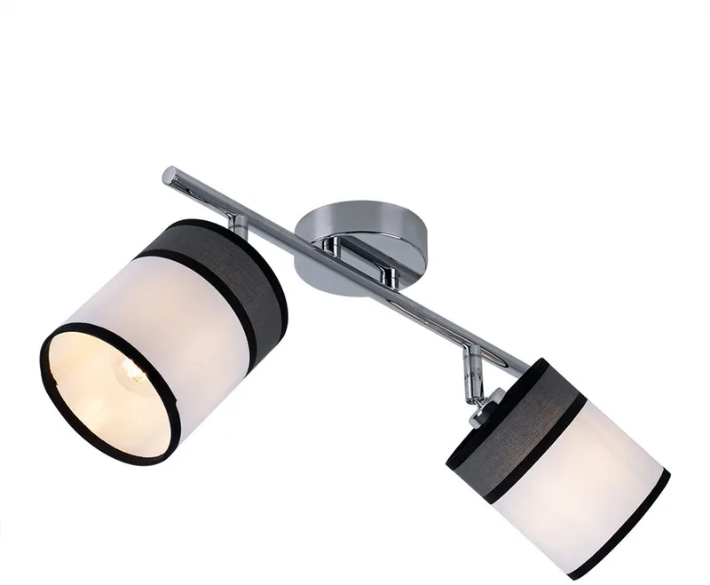 Plafondlamp 2 vlammen grijs woonkamer grijs-wit, draaibare spots, l, 2x E14, LxBxH 51x10x21,5 cm, Wofi 11772 von Wofi in Silber – Produktfoto