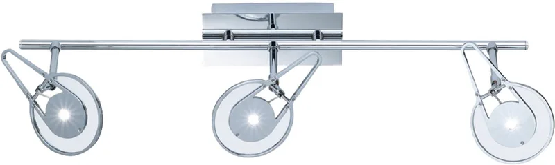 Plafondlamp LED plafondspot chroom Woonkamerlamp Spots verstelbaar, 3x 5W 3x 385lm warm wit, MAUD WOFI 7721.03.01.0000 de Wofi en Argent – photo produit