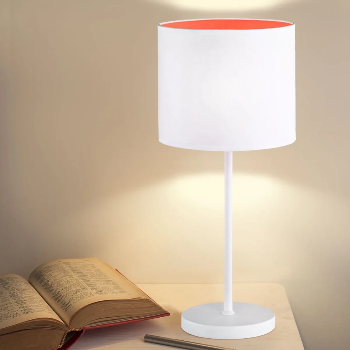 Tafellamp E27 oranje kantoor woonkamer 1flg ACTION VARIETY 872301061800 de Wofi en Blanc – photo produit
