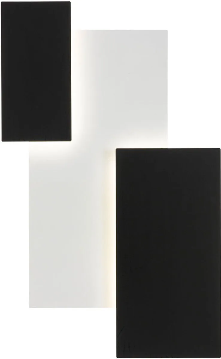 Wandlamp eetkamerlamp gesatineerd glas wandlamp wit design lamp, metaal, LED 17,5 W 2100 lm, LxBxH 53x33x6,5 cm, WOFI 4827.03.44.9000 von Wofi in Schwarz – Produktfoto