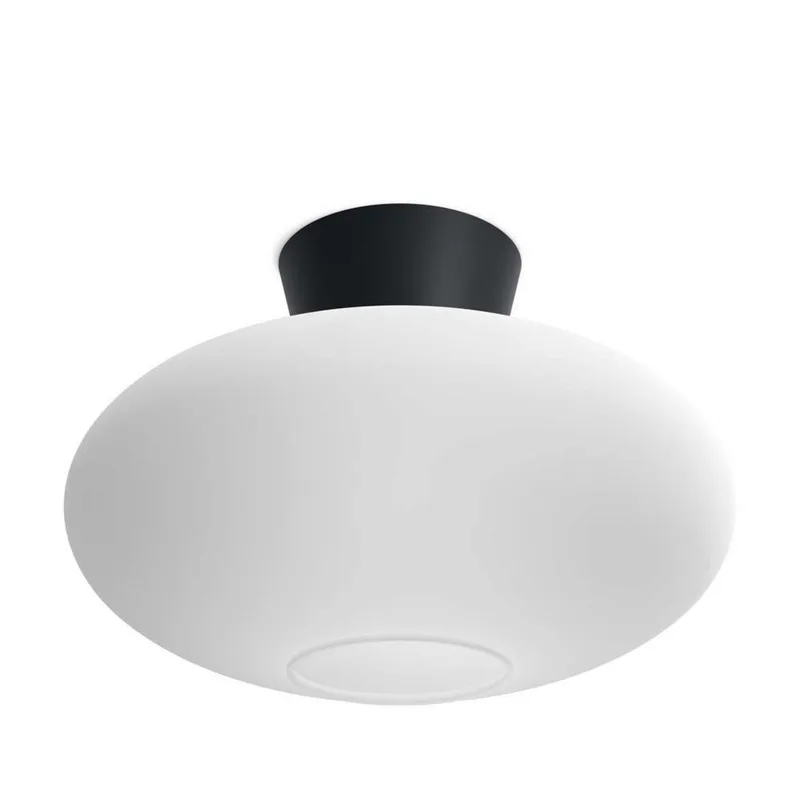 Bullo Deckenleuchte XL Opalglas Ø38cm Mattschwarz von Belid – Produktfoto