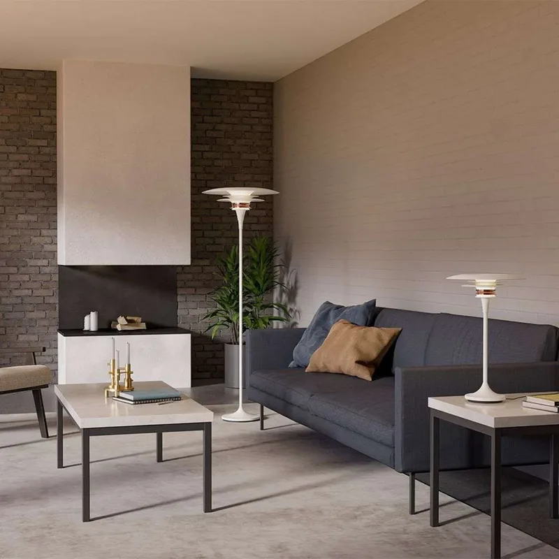 Diablo Vloerlamp Ø50 Matt White/Rosé Silver de Belid – photo produit