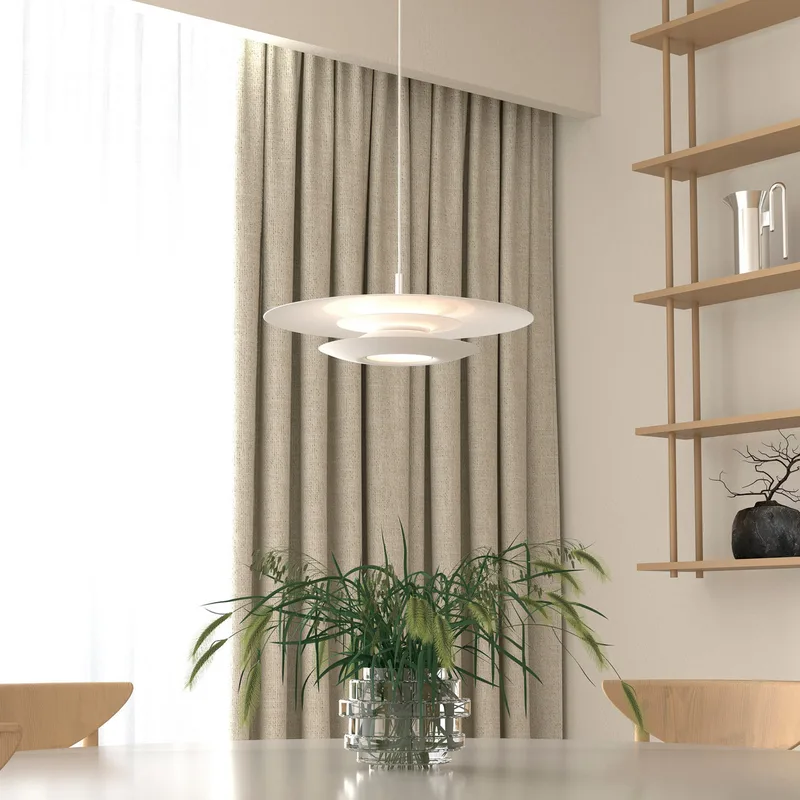 Eclipse hanglamp, Ø 43 cm, wit, metaal, G9 de Belid – photo produit