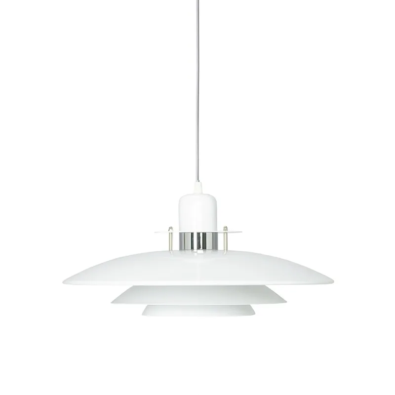 Primus I hanglamp, wit/chroom, Ø 43 cm, metaal från Belid – produktbild