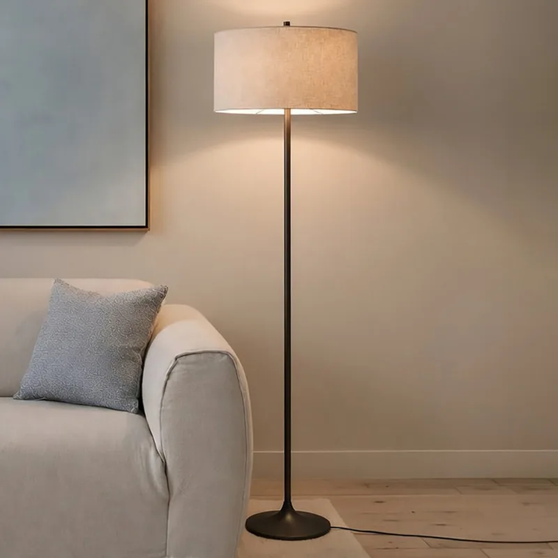 Soft vloerlamp, naturel/brons, hoogte 149,5 cm, linnen de Belid – photo produit