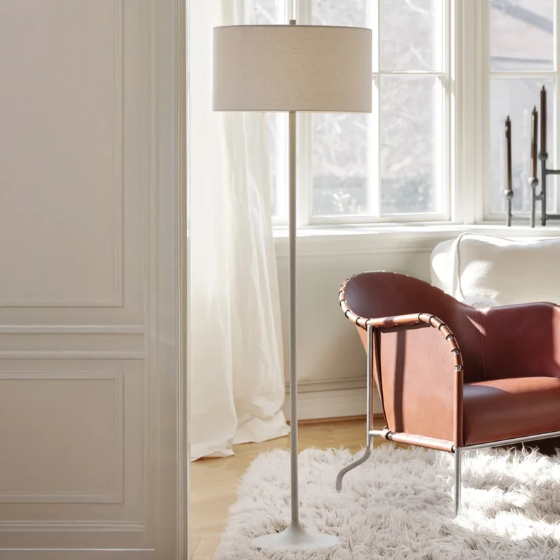 Soft vloerlamp, wit/zandkleurig, hoogte 149,5 cm, linnen by Belid – product photo