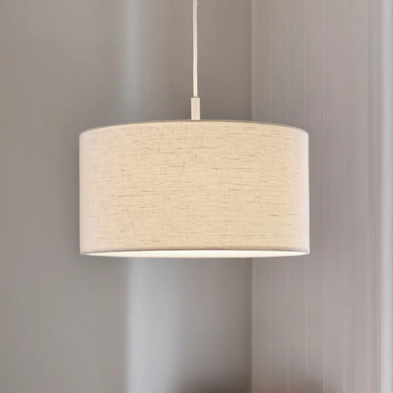 Zachte hanglamp, Ø 44 cm, wit/zandkleurig, linnen fra Belid – produktbillede