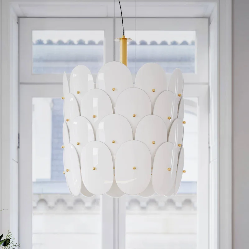By Rydens hanglamp Omlott, messing/wit, Ø 50 cm by By Rydéns in Brass, White – product photo 1 of 3