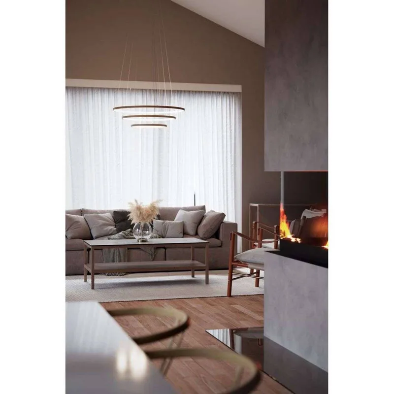 By Rydens suspension LED Trione, naturelle, Ø 80 cm, bois de By Rydéns en Naturel, Nikkel – photo produit 3 sur 4