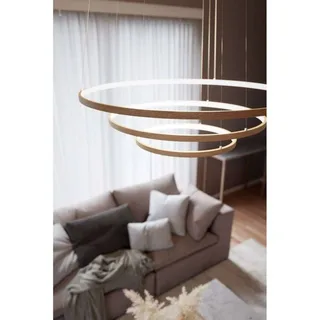 By Rydens suspension LED Trione, naturelle, Ø 80 cm, bois de By Rydéns en Naturel, Nikkel – photo produit 1 sur 4