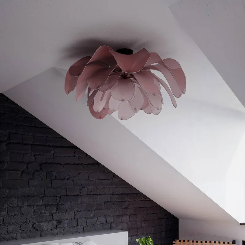 By Rydens plafondlamp Lou Lou, roze, Ø 80 cm, textiel fra By Rydéns i Lyserød, Sort – produktbillede 3 af 3