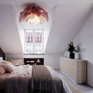 By Rydens plafondlamp Lou Lou, roze, Ø 80 cm, textiel fra By Rydéns i Lyserød, Sort – produktbillede 2 af 3