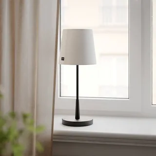 By Rydens tafellamp Lumi, 49 cm, zwart/wit, textiel från By Rydéns i Svart, Vit – produktbild 1 av 2