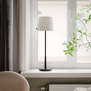 By Rydens tafellamp Lumi, 69 cm, zwart/wit, textiel från By Rydéns i Svart, Vit – produktbild 1 av 2