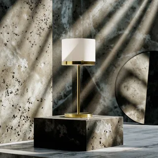 By Rydens tafellamp Marcel, messing/wit, hoogte 55 cm by By Rydéns in Brass, White – product photo 2 of 3