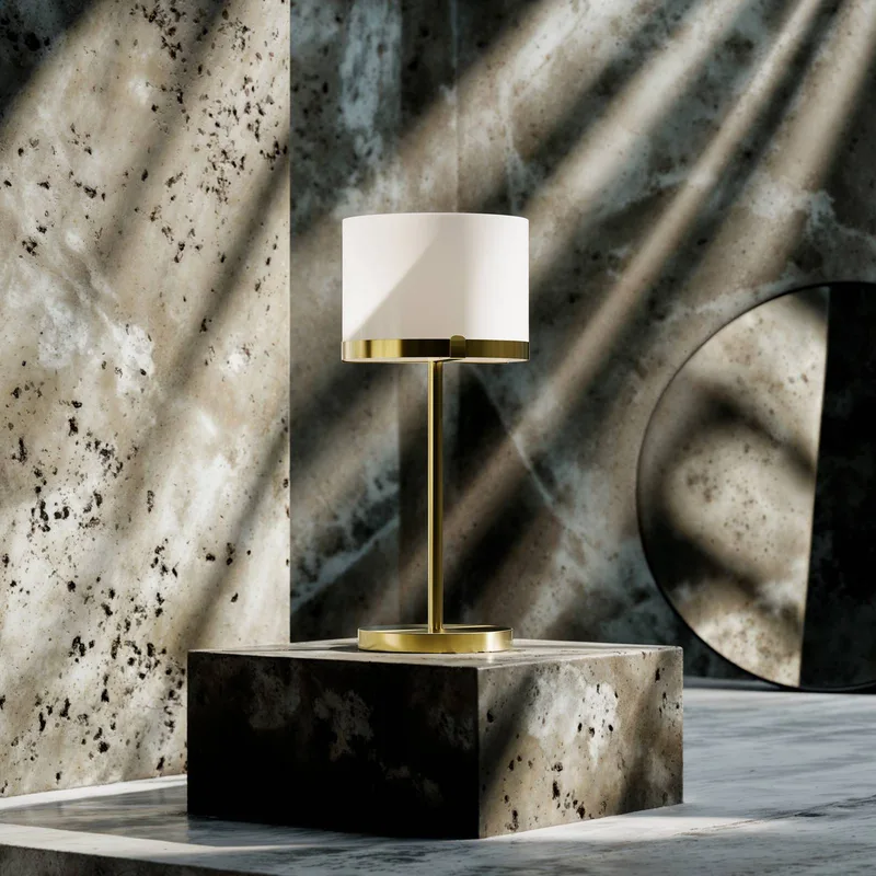 By Rydens tafellamp Marcel, messing/wit, hoogte 55 cm by By Rydéns in Brass, White – product photo 2 of 3