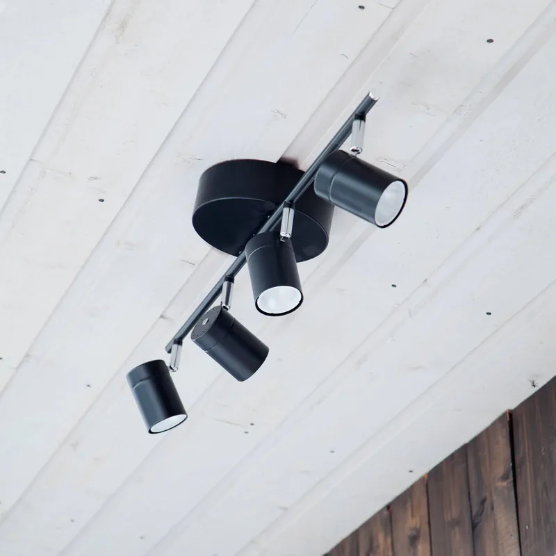 Correct loftspot, 4 lamper fra By Rydéns i Mat zwart – produktbillede 1 af 2