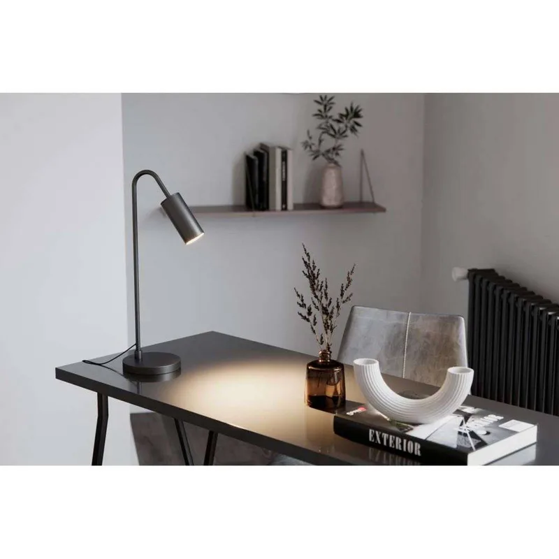 Curve bordlampe, metal, GU10 fra By Rydéns i Matzwart – produktbillede 2 af 4