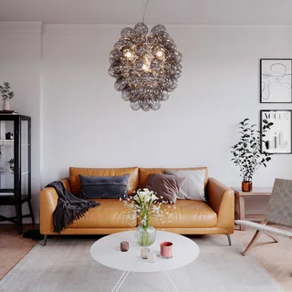 Deluxe glas-hængelampe Ø 64 cm røggrå fra By Rydéns i Rookgrijs – produktbillede 2 af 2