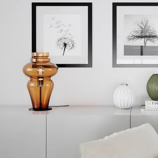 Dolores lampe de table hauteur 40 cm de By Rydéns en Cognac – photo produit 2 sur 3