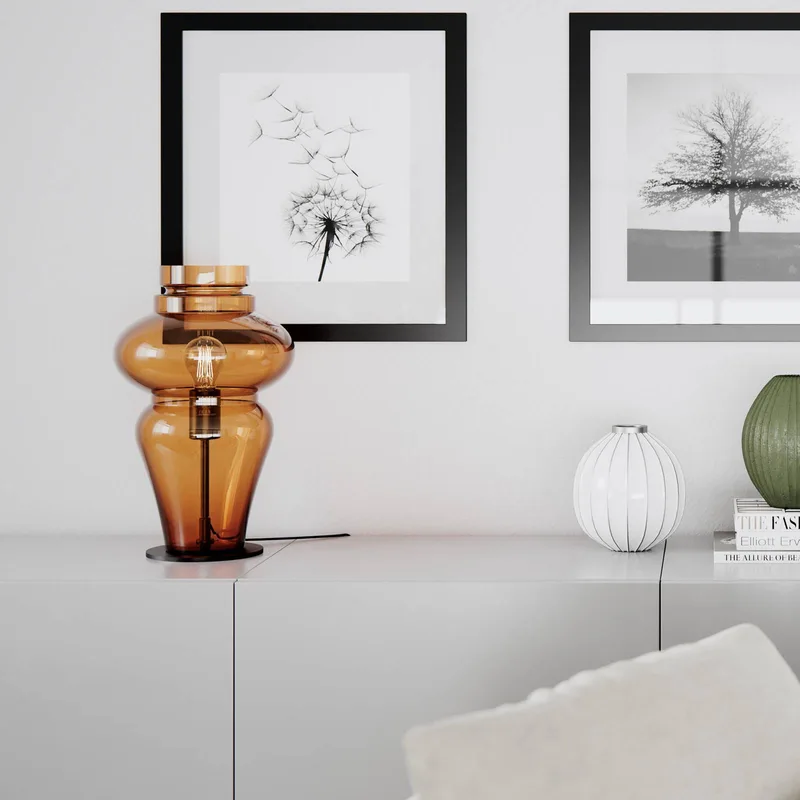 Dolores lampe de table hauteur 40 cm de By Rydéns en Cognac – photo produit 2 sur 3