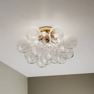 Gross loftlampe, messing og klar, Ø 50 cm, glas fra By Rydéns i Helder, Messing – produktbillede 1 af 2