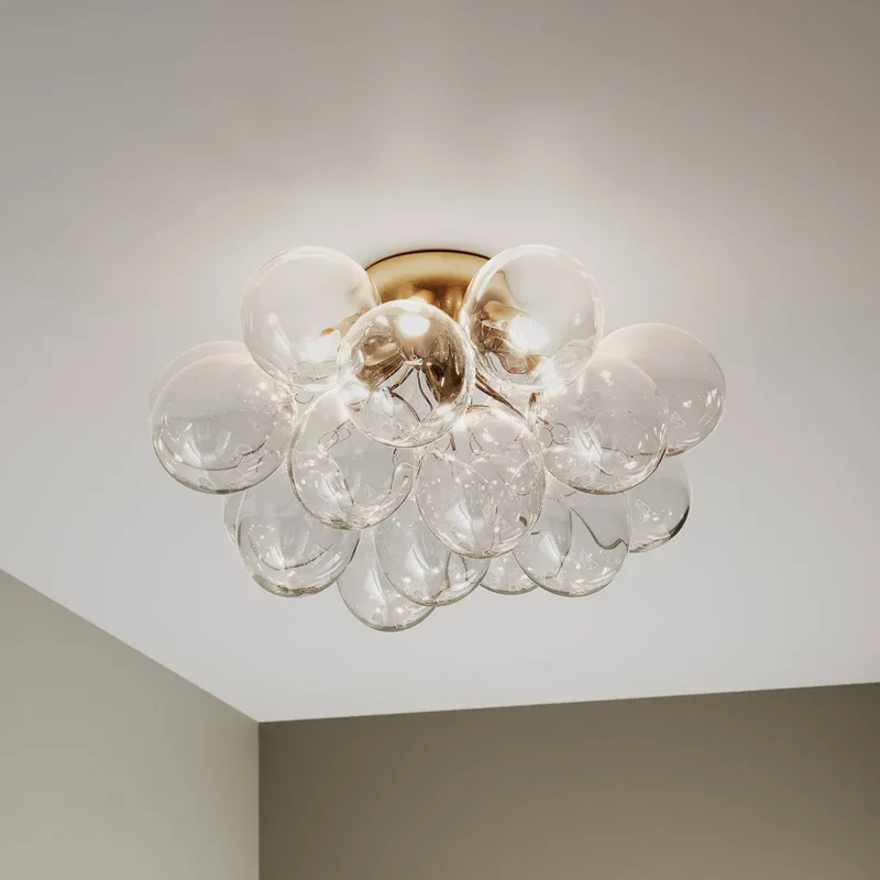 Gross loftlampe, messing og klar, Ø 50 cm, glas fra By Rydéns i Helder, Messing – produktbillede 1 af 2