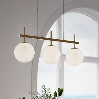 Pendel Bellagio, mässing och vit, 3 lampor, glas från By Rydéns i Vit, Mässing – produktbild 1 av 3