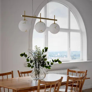 Pendel Bellagio, mässing och vit, 3 lampor, glas från By Rydéns i Vit, Mässing – produktbild 3 av 3