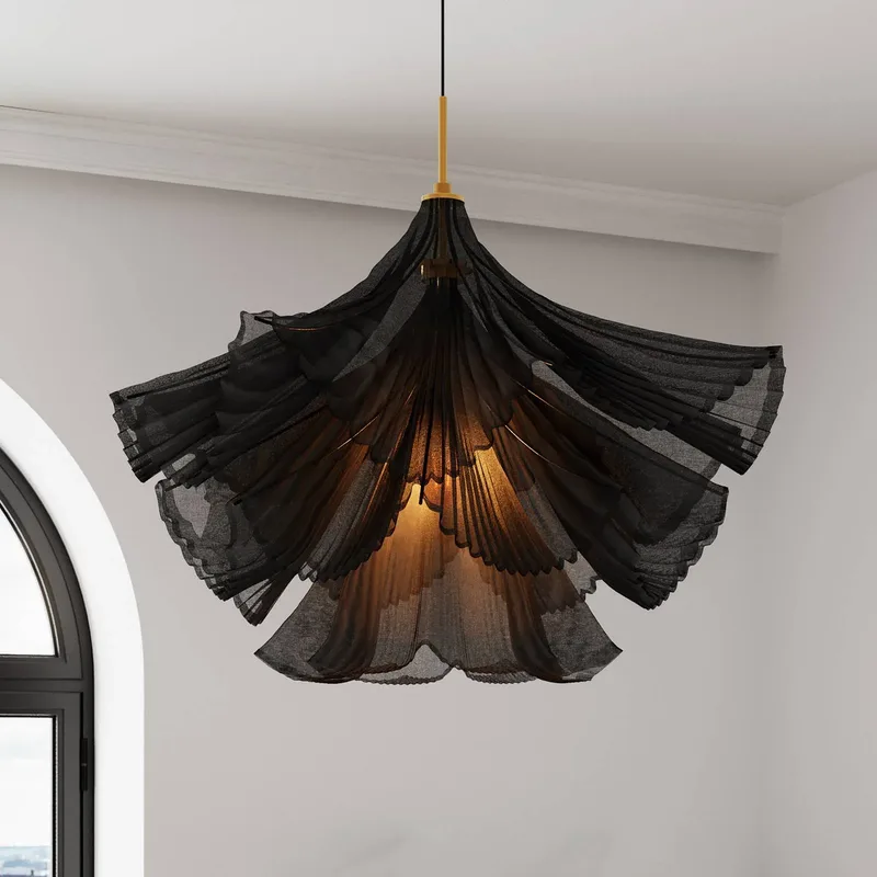 hanglamp Juliette, tule/metaal, E27 van By Rydéns in Zwart – productfoto