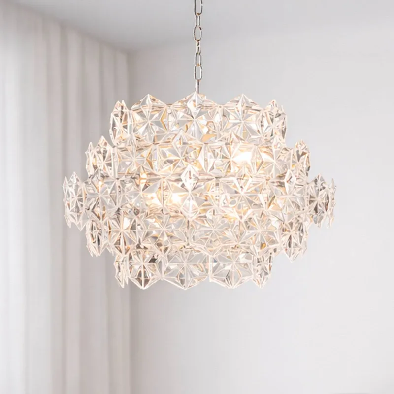 hanglamp Monarque Mini, chroom/transparant, acryl, E14 fra By Rydéns i Helder, Krom – produktbillede