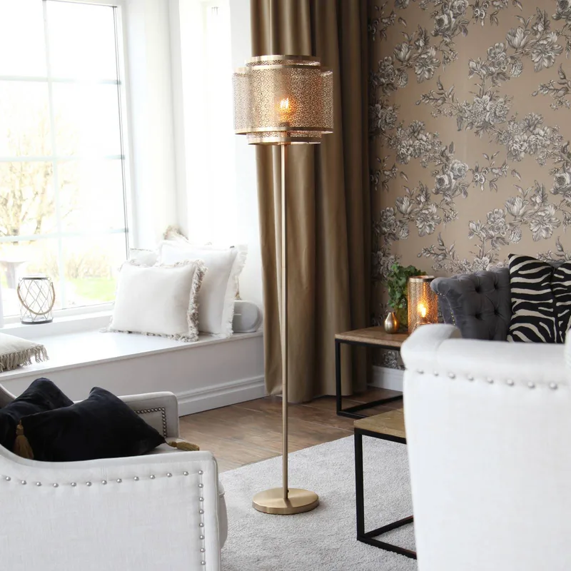 Hermine lampadaire, laiton de By Rydéns en Mat messing – photo produit 1 sur 5