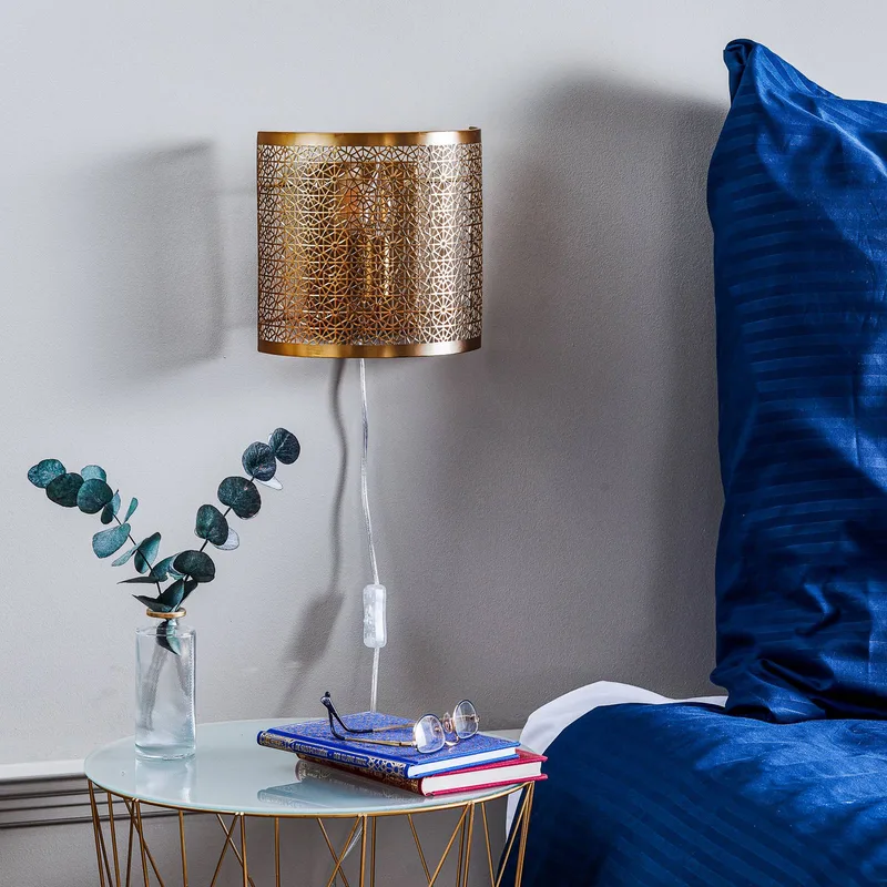 Hermine væglampe med kabel, messing fra By Rydéns i Mat messing – produktbillede 3 af 5