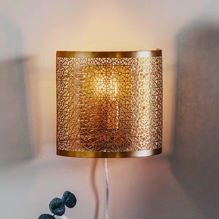 Hermine væglampe med kabel, messing fra By Rydéns i Mat messing – produktbillede 1 af 5