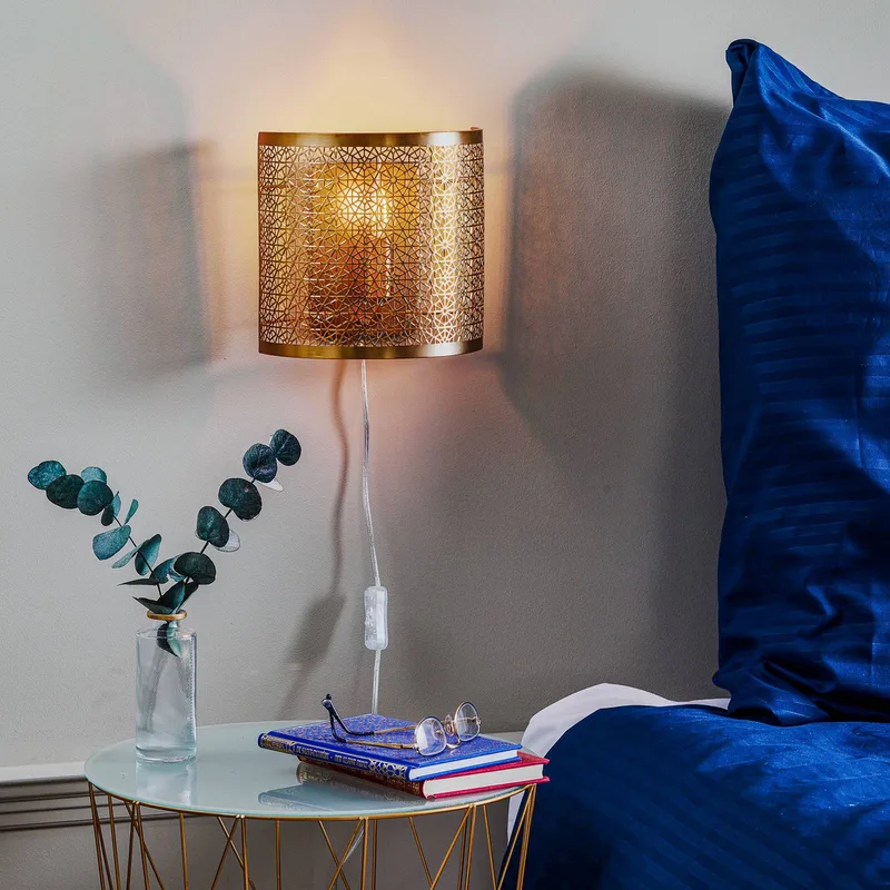 Hermine væglampe med kabel, messing fra By Rydéns i Mat messing – produktbillede 2 af 5