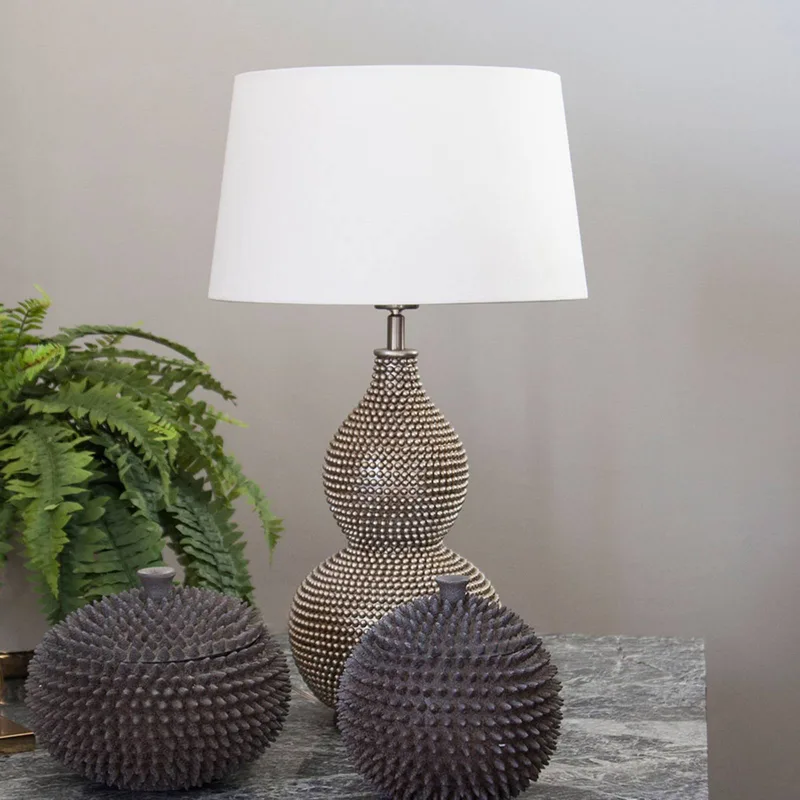 Lofty bordslampa med textilskärm vit från By Rydéns i Krom, Vit – produktbild 2 av 2