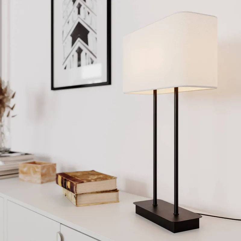 Luton tafellamp, wit/zwart, 56cm van By Rydéns in Wit, Zwart – productfoto 3 van 3