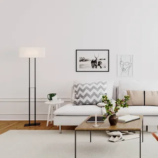 Luton vloerlamp, wit/zwart, 150cm van By Rydéns in Wit, Zwart – productfoto 2 van 2