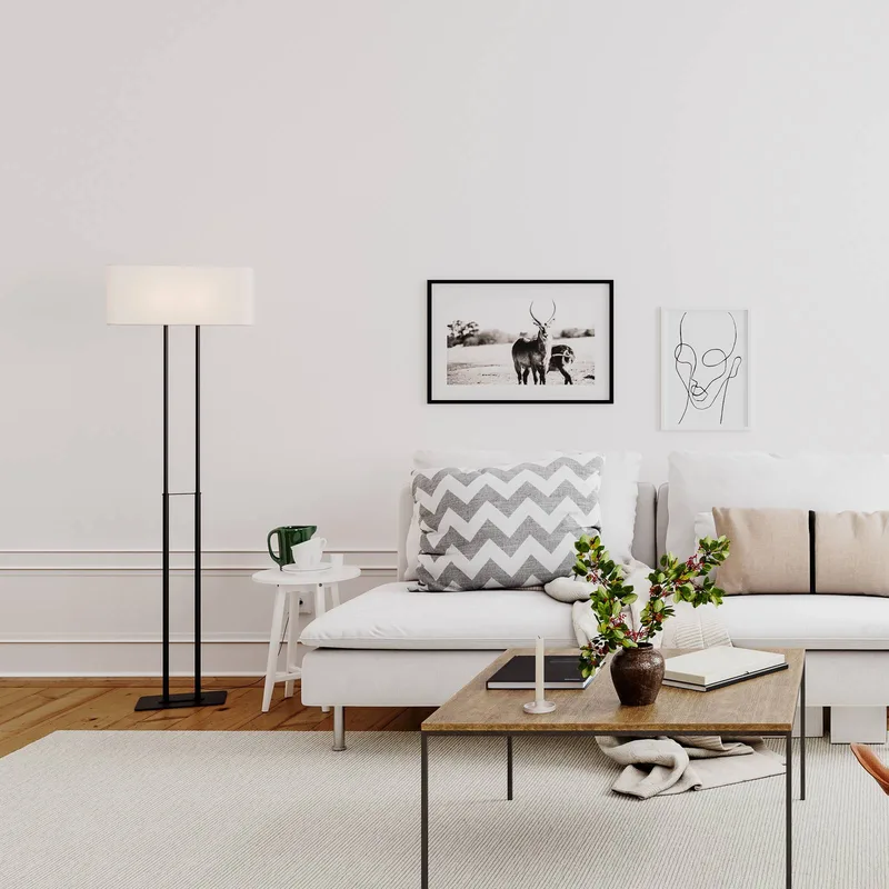 Luton vloerlamp, wit/zwart, 150cm van By Rydéns in Wit, Zwart – productfoto 2 van 2