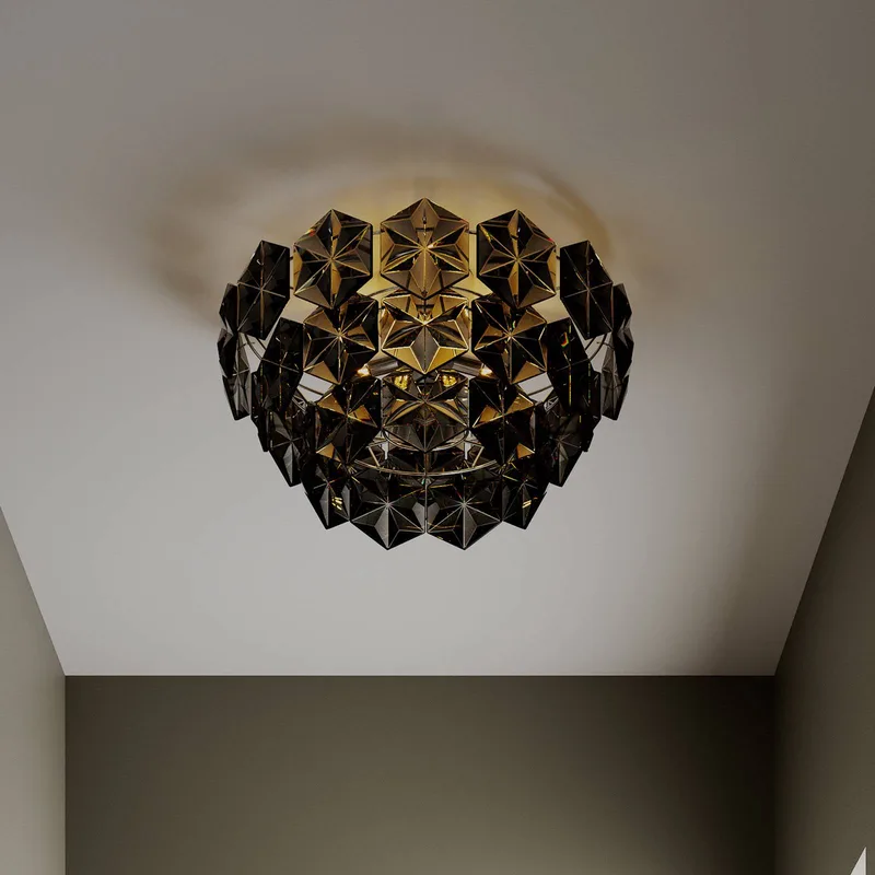 Monarque plafondlamp, chroom/zwart van By Rydéns in Zwart, Chroom – productfoto