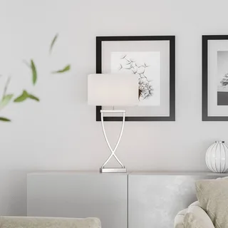 Lampe à poser Omega de By Rydéns en Chrome, Blanc – photo produit 2 sur 2