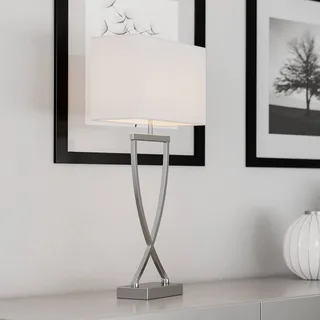 Lampe à poser Omega de By Rydéns en Chrome, Blanc – photo produit 1 sur 2