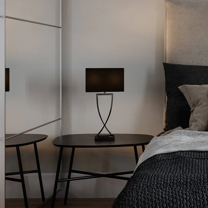 Omega Lampe de Table Black/Chrome de By Rydéns en Chrome, Noir – photo produit 2 sur 2