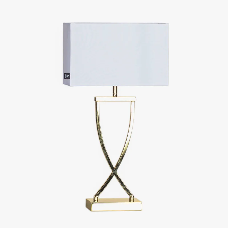 Lampe de bureau Omega 52 cm laiton-blanc de By Rydéns en Laiton, Blanc – photo produit