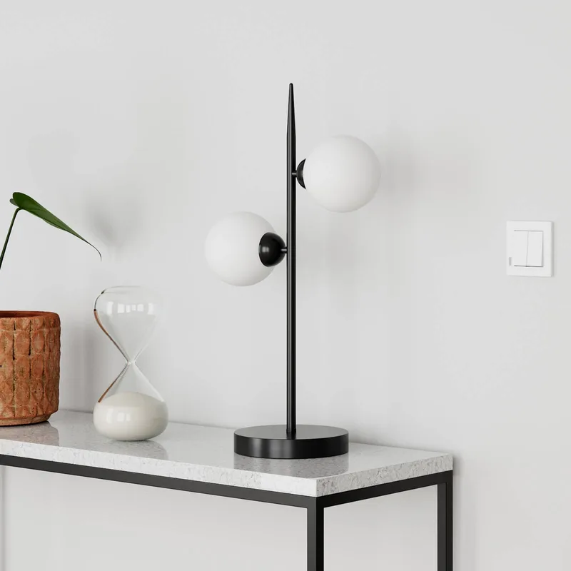 Lampe à poser Punto, intensité lumineuse variable de By Rydéns en Noir, Blanc – photo produit 1 sur 3