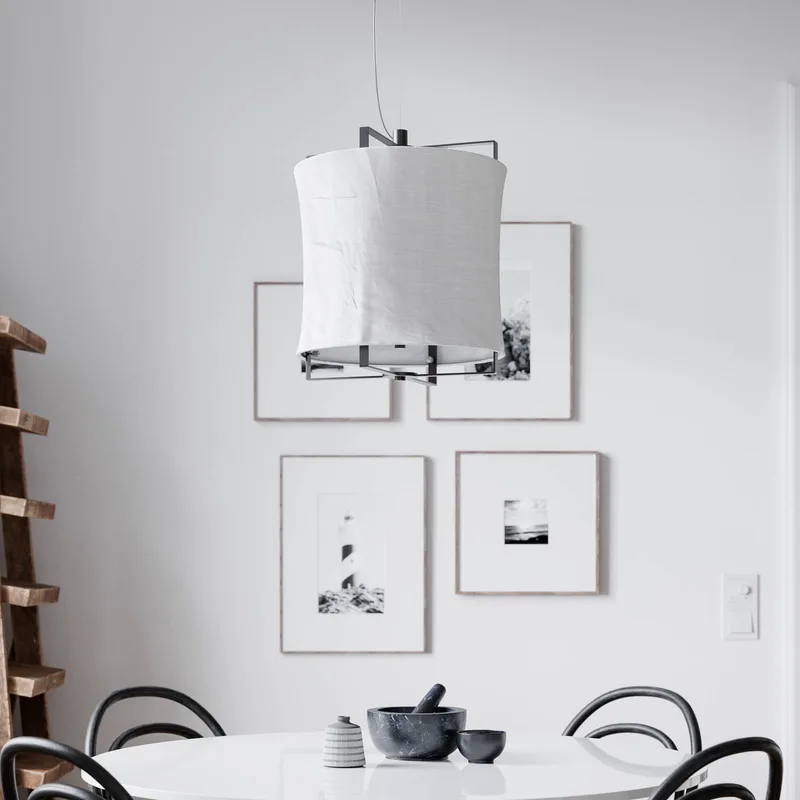 Suspension Softy Ø35 cm Blanc mat-noir mat de By Rydéns en Noir, Blanc – photo produit 3 sur 3