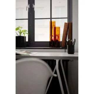 Lampe de table Flake, hauteur 30 cm, verre, E27 de By Rydéns en Cognac – photo produit 2 sur 4